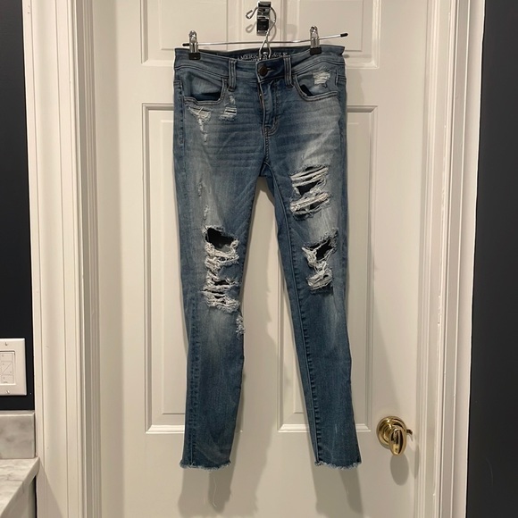 AMERICAN EAGLE | super super stretch cropped jegging  size 4 - Picture 4 of 8